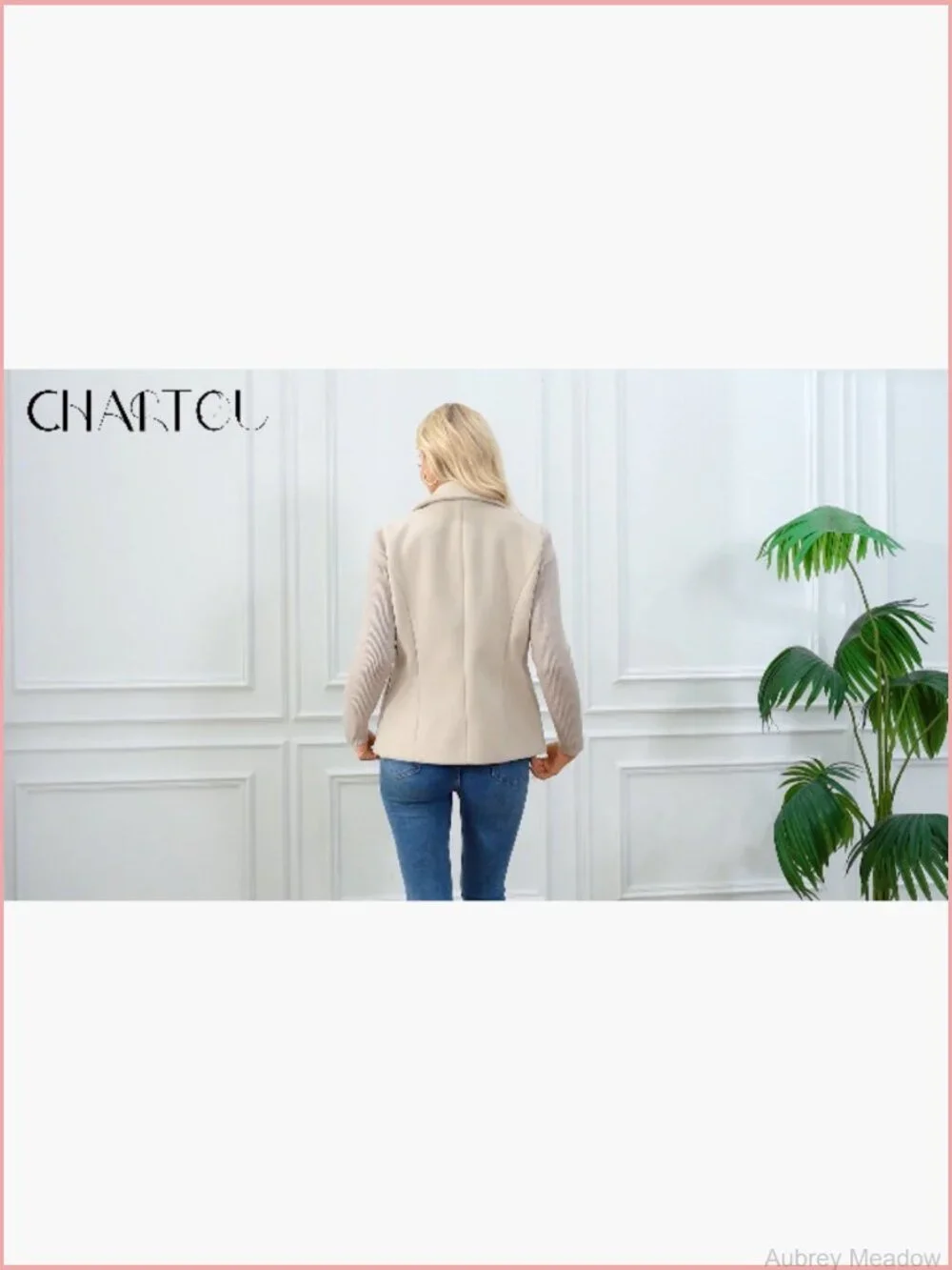 Cropped Wool Blend Fall Knit Sweater Blazer Double Breasted Pea Coat